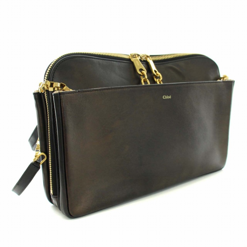 クロエ CHLOE ルーシー LUCY チェーンショルダーバッグ レザー ロゴ  