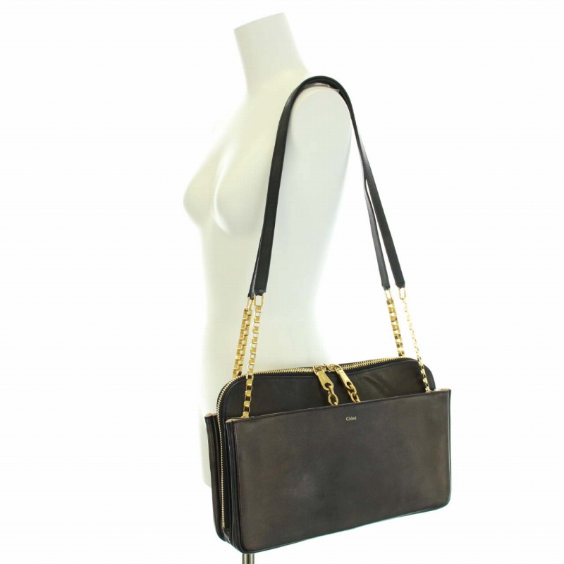 クロエ CHLOE ルーシー LUCY チェーンショルダーバッグ レザー ロゴ  