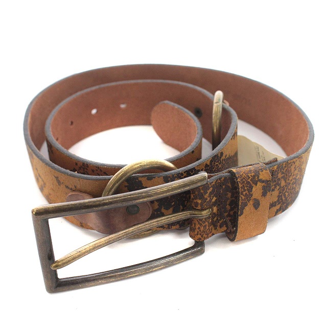 ディーゼル DIESEL ベルト レザー ダメージ加工 90/36 茶 ブラウン  