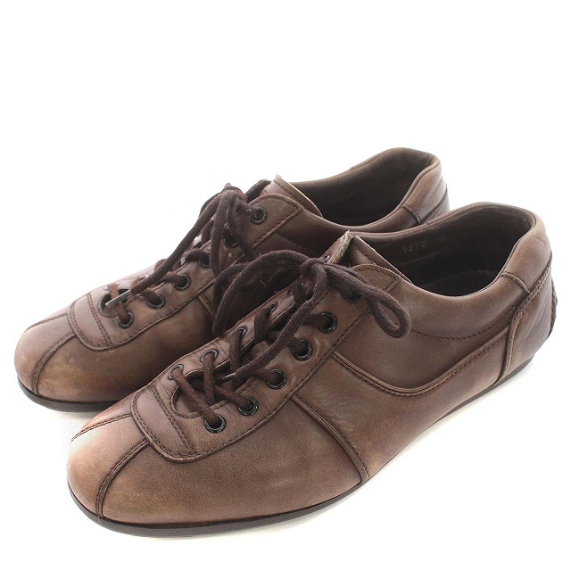 PRADA プラダ レザードライビングシューズ ブラウン 8 プラダ PRADA  