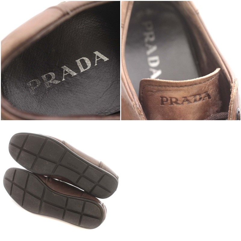 プラダ PRADA ドライビングシューズ レザー スニーカー 6 26.5cm