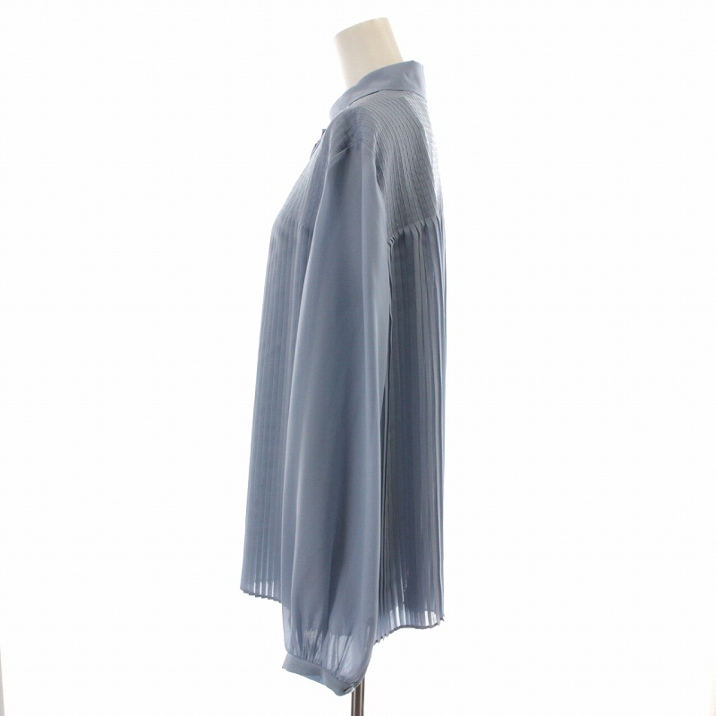 エンポリオアルマーニ　シフォン　プリーツ　長袖シャツ 黒　シアー　シースルー　透 エンポリオアルマーニシフォンプリーツ長袖シャツ 黒シアーシースルー透