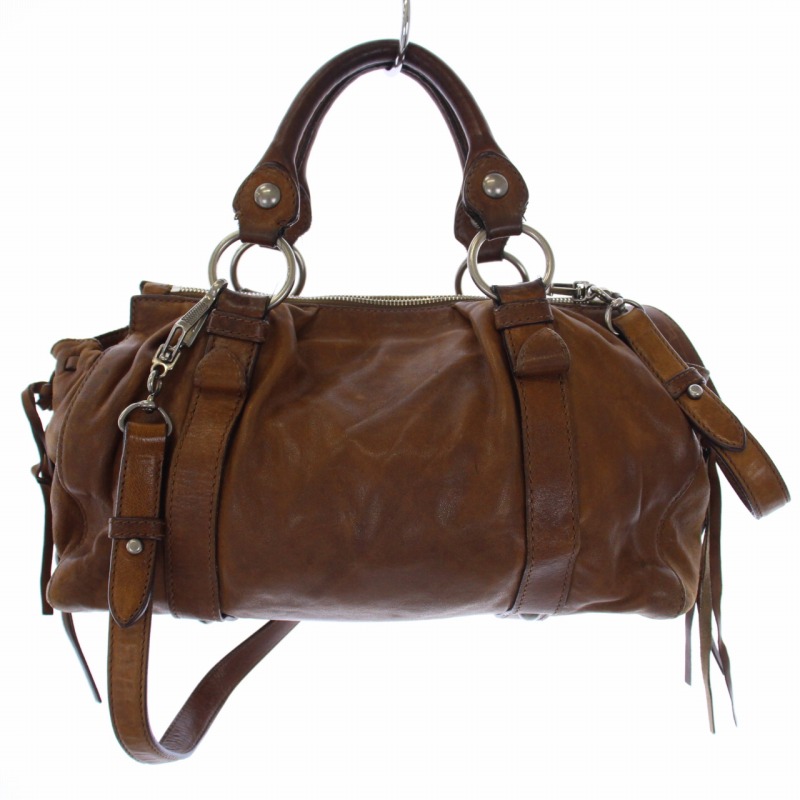 ミュウミュウ miumiu ショルダーバッグ ハンドバッグ 2way フリンジ 