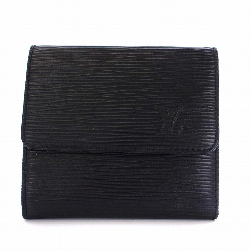 ルイヴィトン LOUIS VUITTON エピ 三つ折り財布 Wホック 黒 ノワール 