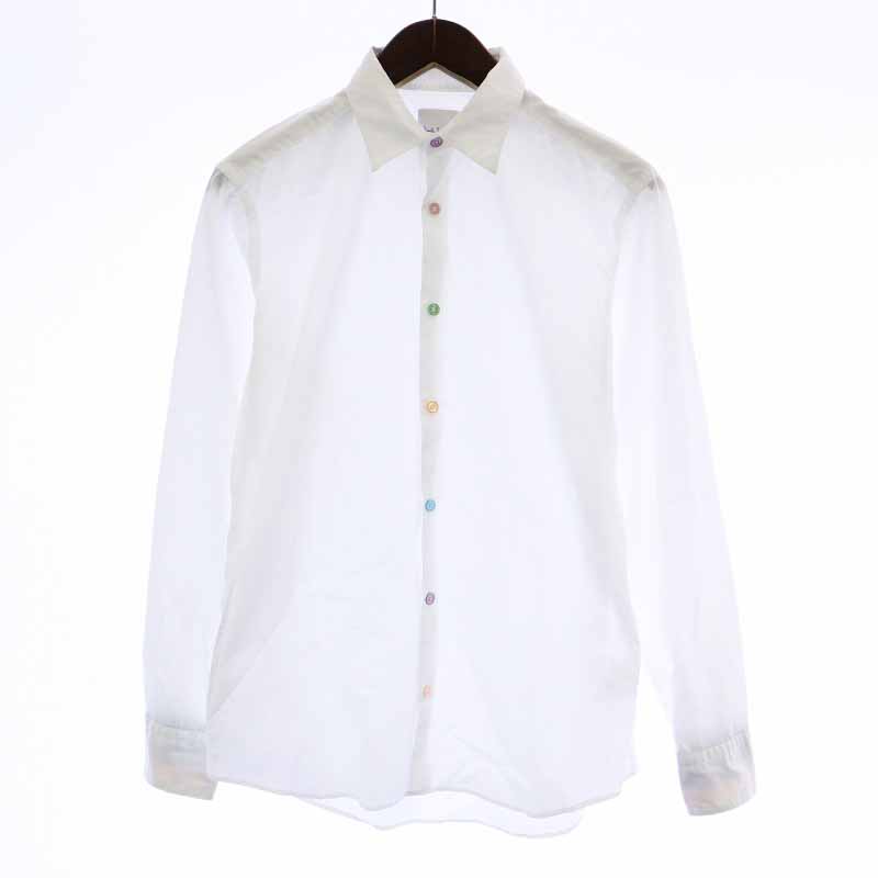 ポールスミス PAUL SMITH カジュアルシャツ 長袖 MEDIUM M 白 ホワイト 
