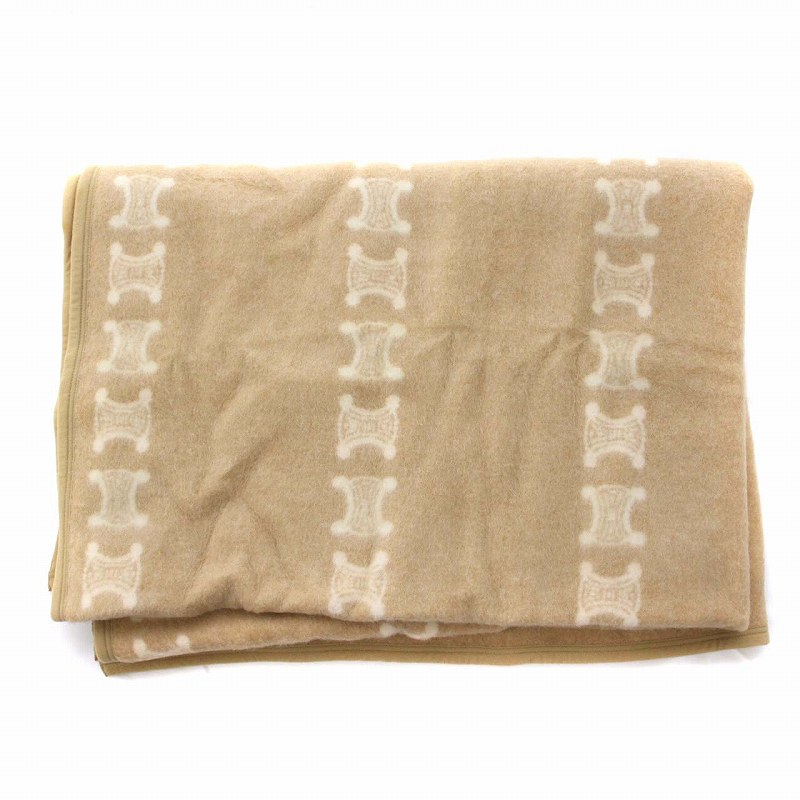 セリーヌ CELINE マカダム 毛布 ブランケット 大判 ウール 140×200cm