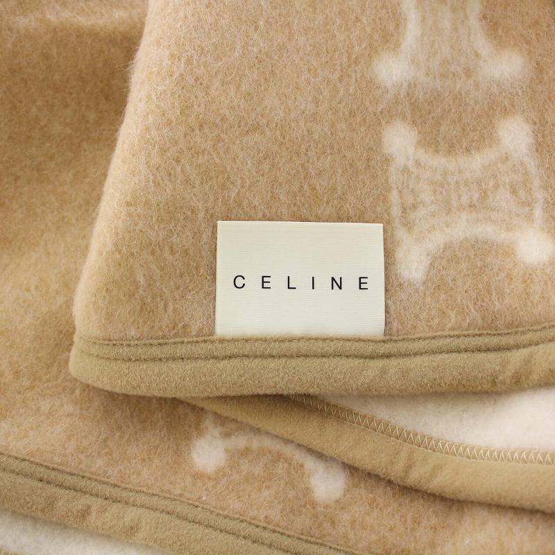 セリーヌ CELINE マカダム 毛布 ブランケット 大判 ウール 140×200cm