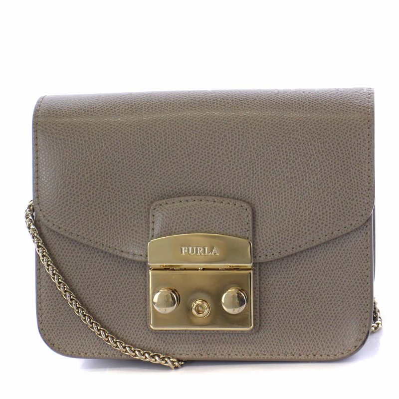 フルラ FURLA メトロポリス チェーンショルダーバッグ ゴールド金具  