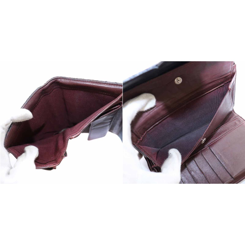 シャネル CHANEL 長財布 三つ折り マトラッセ レザー ラムスキン ココ