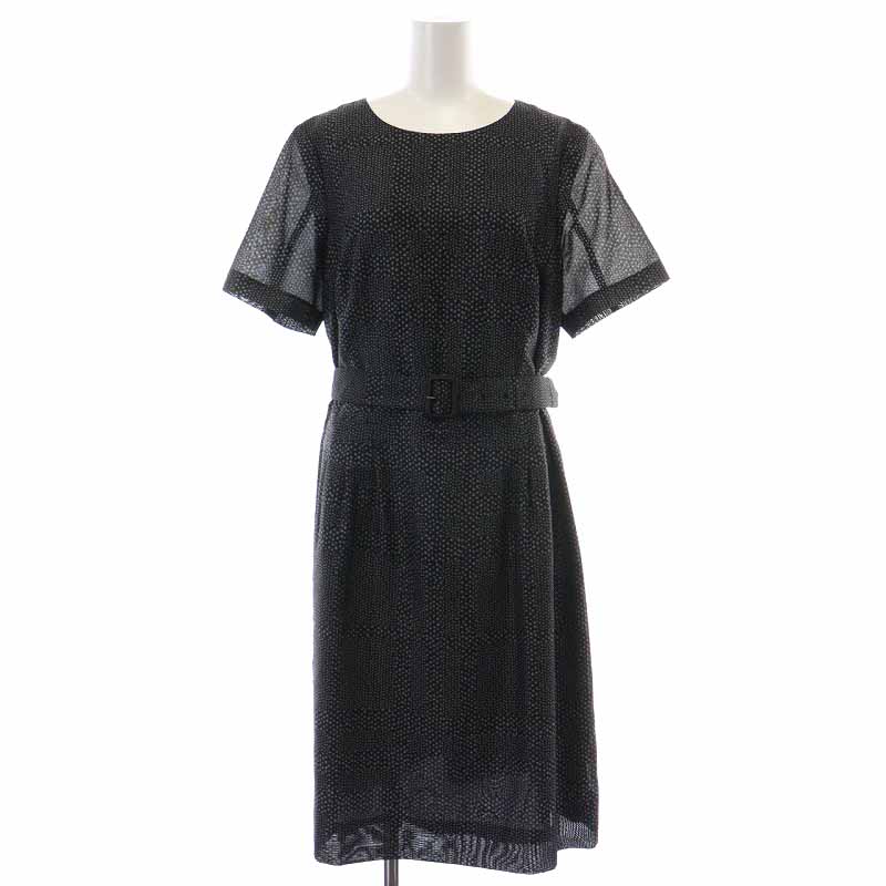 バーバリー ロンドン BURBERRY LONDON フレアワンピース ひざ丈 ドット  