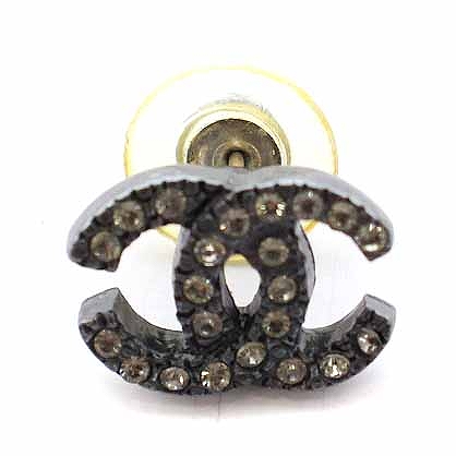 CHANEL シャネル ピアス ココマーク 00A ブラック色 シャネル CHANEL 00A ピアス ココマーク ラインストーン