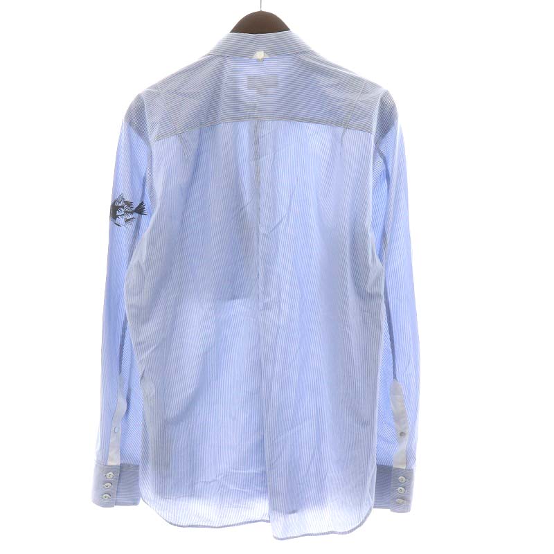 ディーゼル DIESEL シャツ 長袖 ストライプ コットン XL 青 ブルー