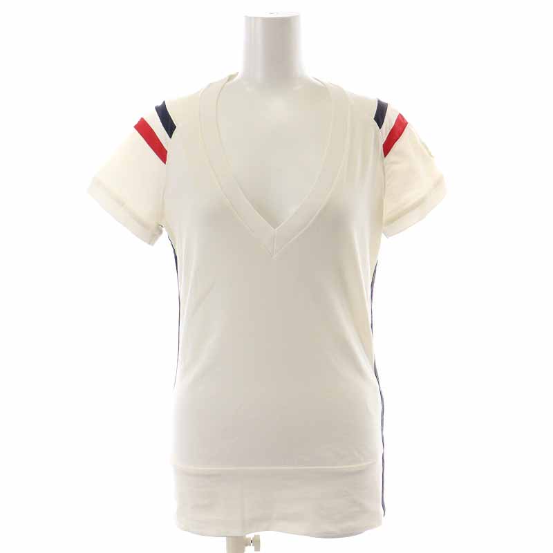モンクレール MONCLER Tシャツ カットソー 深Vネック トリコロール  