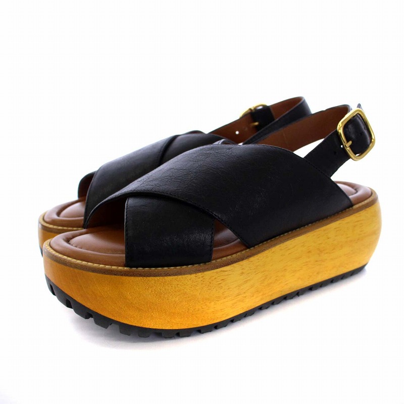 MARNI ヒールサンダル 楽天市場】マルニ MARNI バブル bubble 厚底 ツイストレザー 本