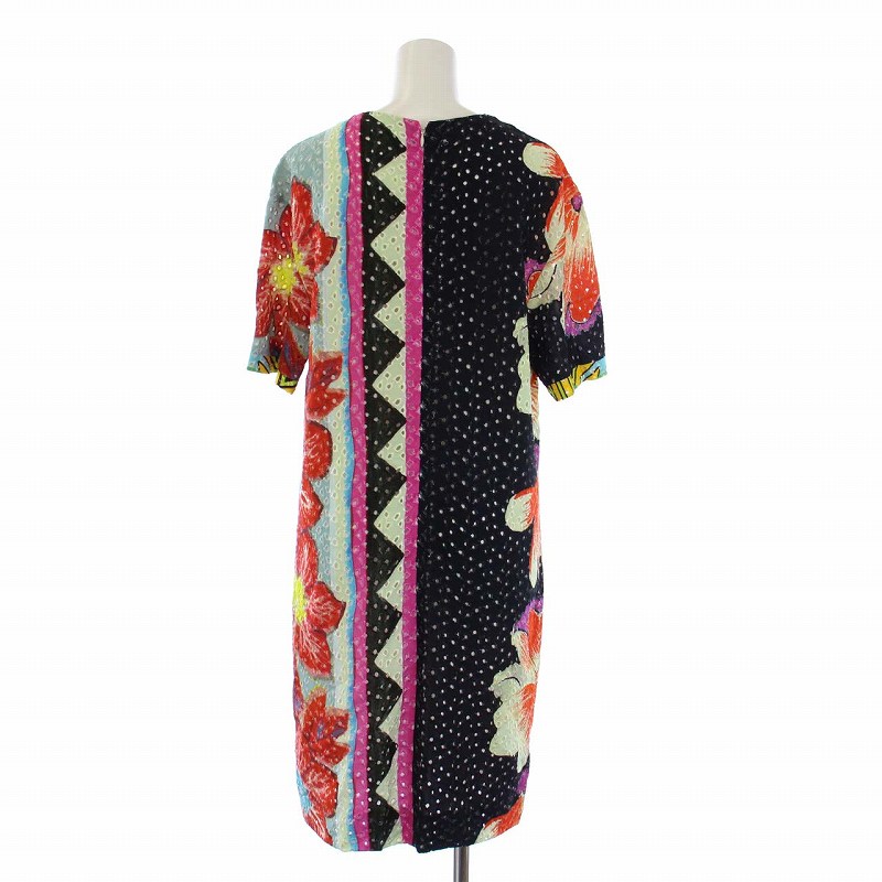 エトロ ETRO ワンピース ひざ丈 半袖 総柄 40 M マルチカラー /KH 