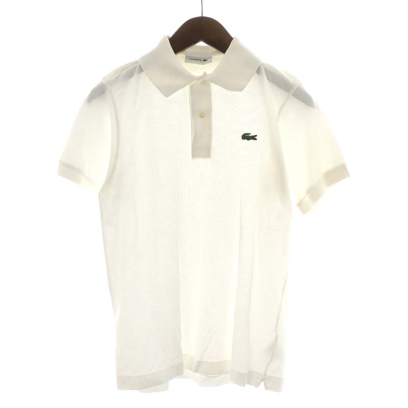 LACOSTE ホワイト ポロシャツ 半袖 ラコステ LACOSTE ポロシャツ 半袖 コットン 2 XS 白 ホワイト