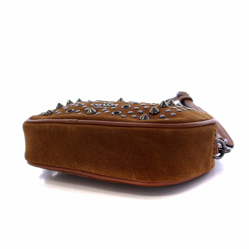 コーチ COACH スエード レザー スタッズ グロメット クロスボディ 
