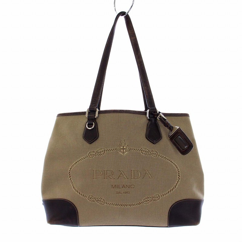 PRADA プラダ ロゴプレート ショルダー トートバッグ 感じ取る  