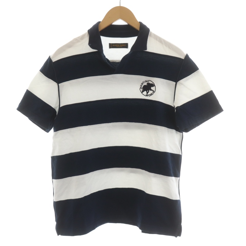 HUNTING WORLD　ハンティングワールド　ポロシャツ ハンティングワールド 半袖ポロシャツ HUNTING WORLD ネイビー 半袖