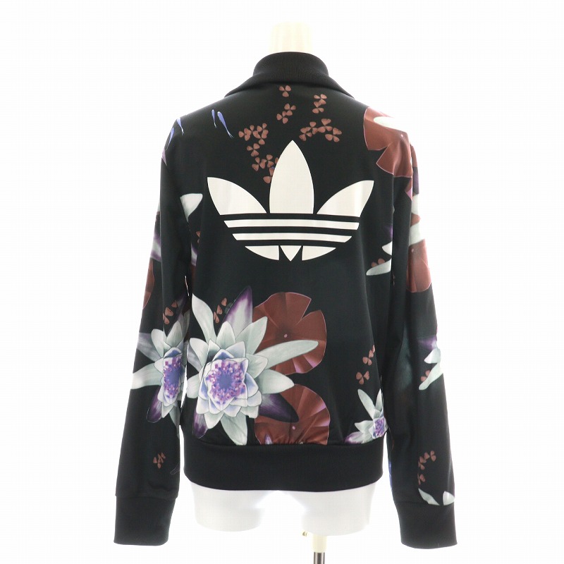 adidasトラックジャケット フローラル ブラック×マルチカラーOT