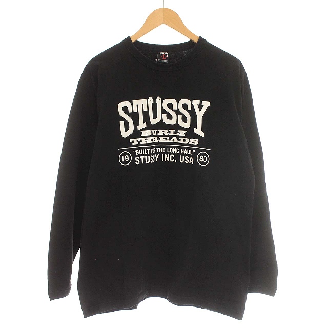 希少L】ステューシー 長袖シャツ 総柄 00S Y2K 白 黒 モノトーン  