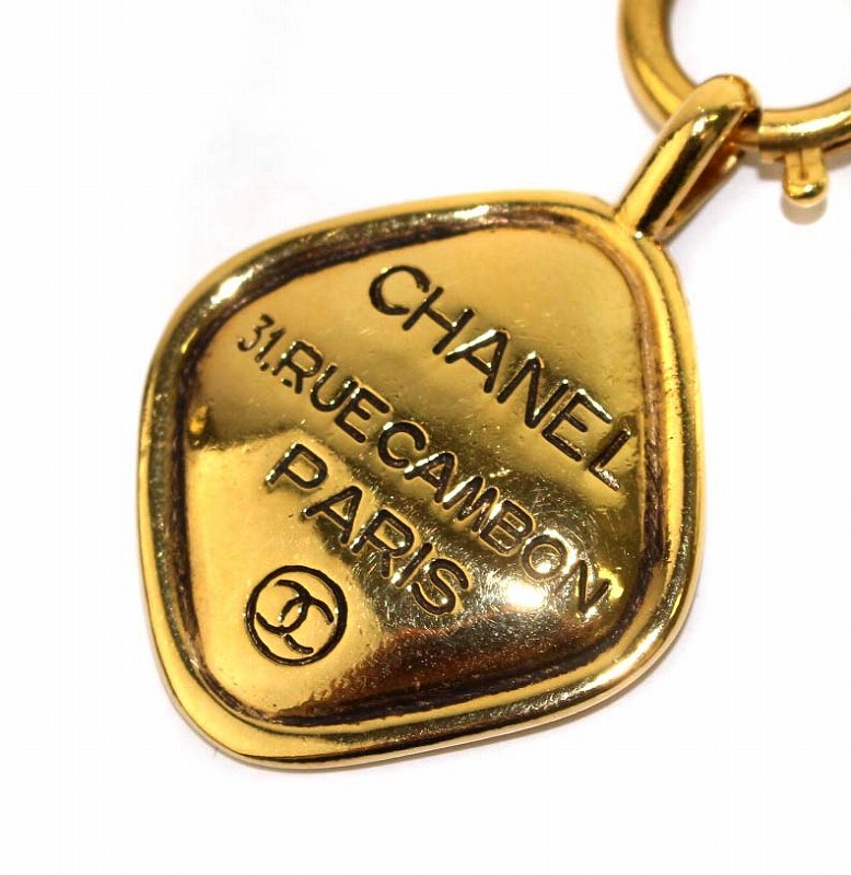 シャネル CHANEL カンボン プレートネックレス ペンダント ロゴ 