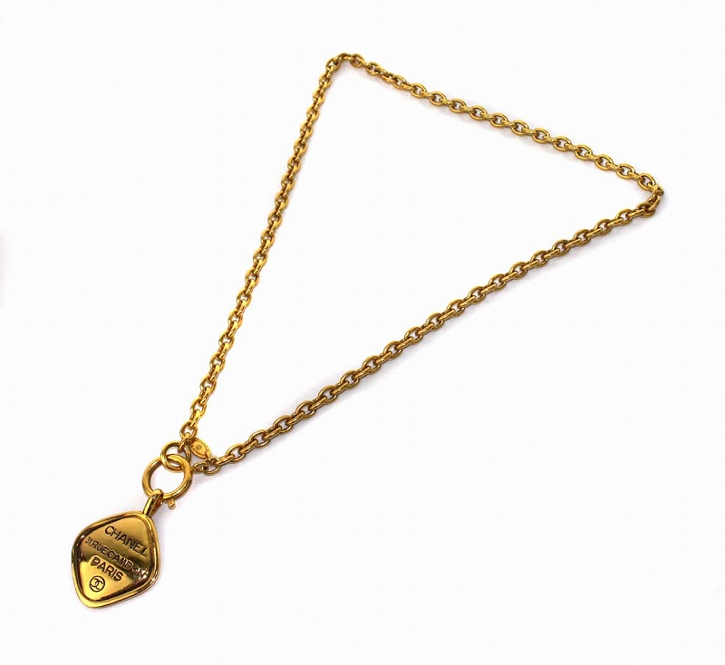 シャネル CHANEL カンボン プレートネックレス ペンダント ロゴ 