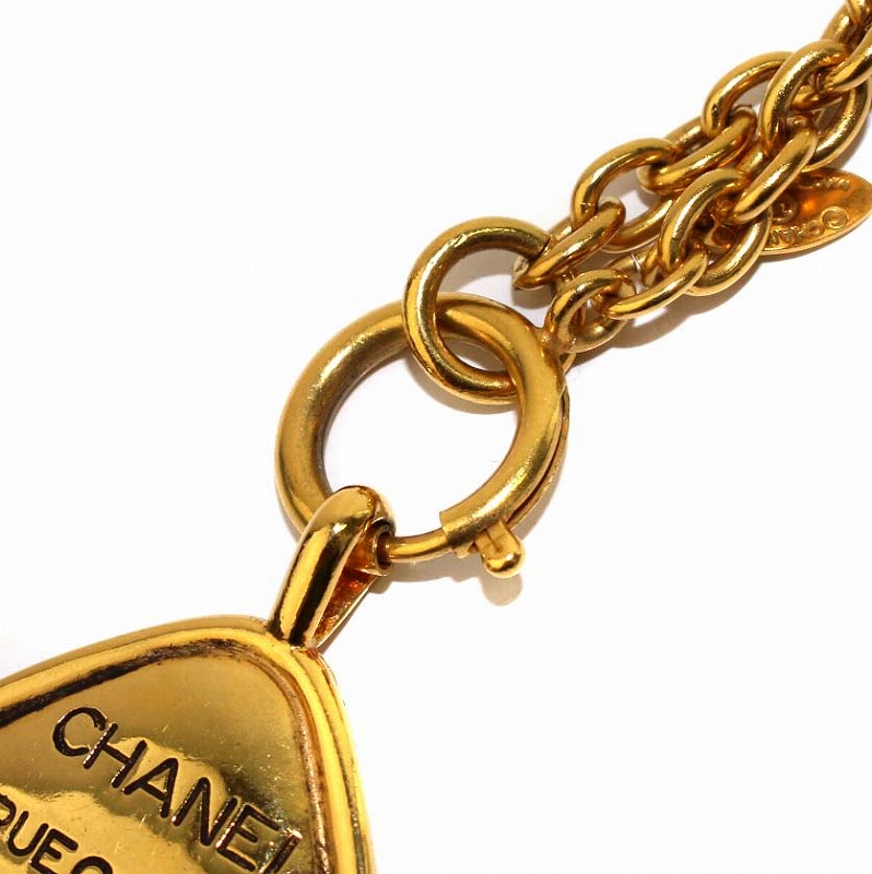 シャネル CHANEL カンボン プレートネックレス ペンダント ロゴ