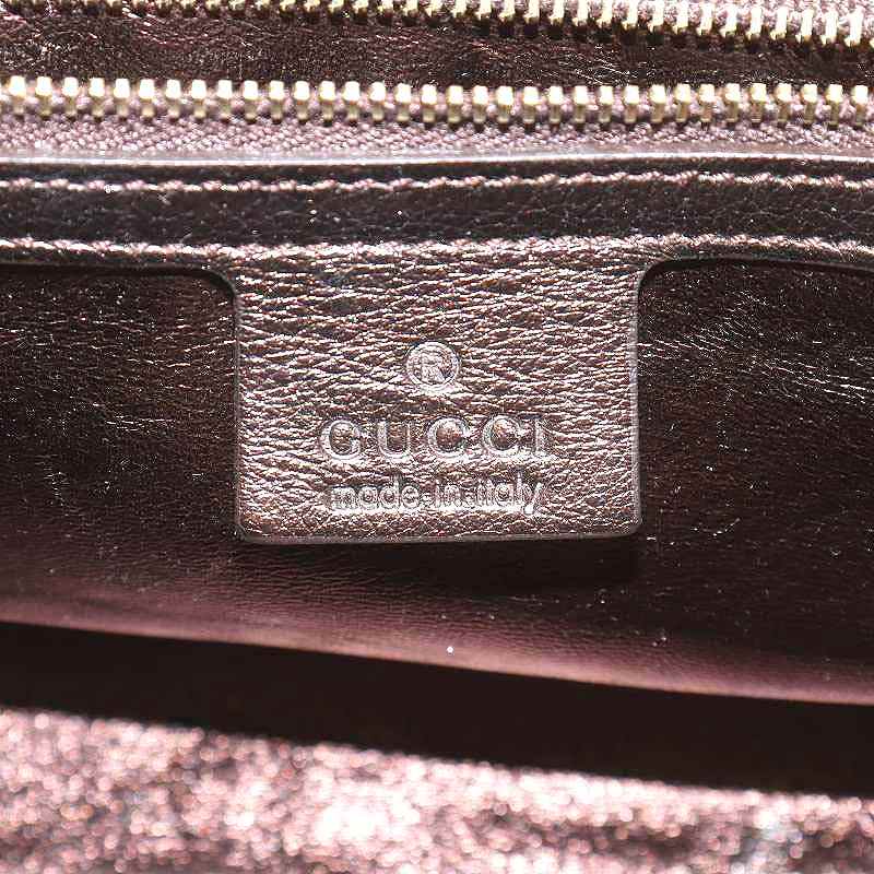 グッチ GUCCI グッチシマ ミニボストン ハンドバッグ レザー 茶