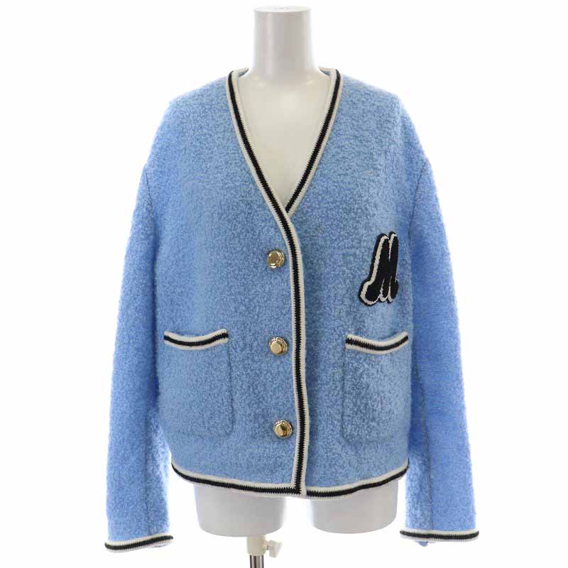 miumiuカーディガン ウール レタード ワッペン ミュウミュウ miumiu カーディガン ウール レタード ワッペン 38