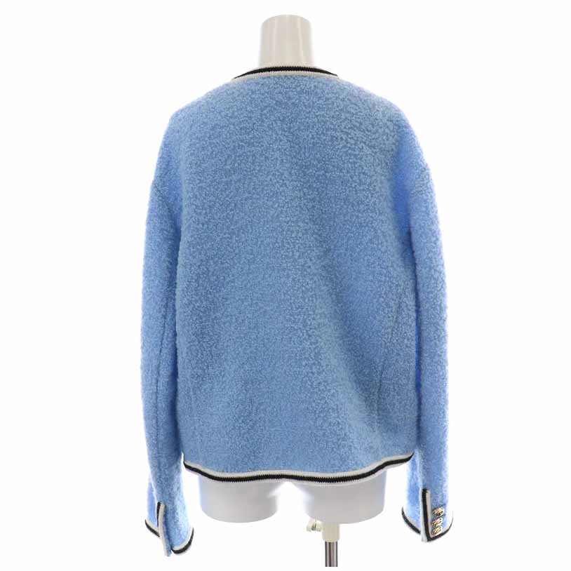 ミュウミュウ miumiu カーディガン ウール レタード ワッペン 38 7 S  