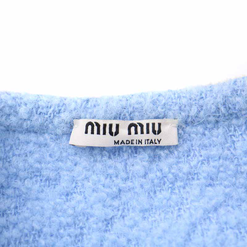 ミュウミュウ miumiu カーディガン ウール レタード ワッペン 38 7 S