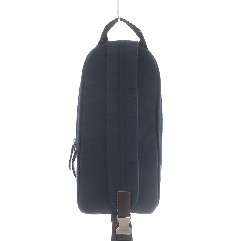 コーチ COACH ボディバッグ ショルダーバッグ ナイロン レザー 紺 