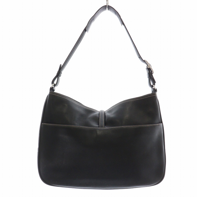 COACH コーチ レザー ワンショルダー バッグ 黒ホーボー ブラック