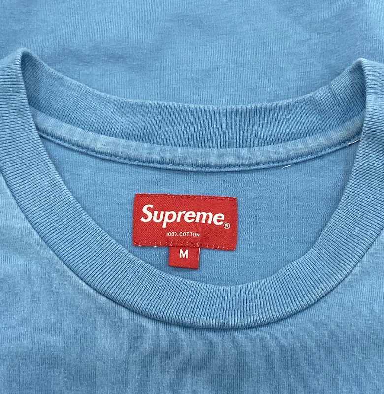 Supreme Label Shirt Light Blue 青色ブルー水色 