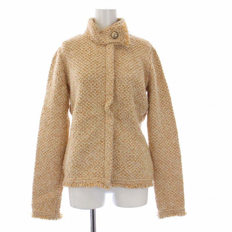 シャネル CHANEL 03A ツイードニットジャケット スタンドカラー 