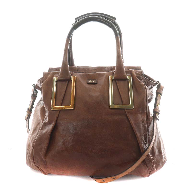 クロエ CHLOE エテル ハンドバッグ ショルダーバッグ 2way レザー 茶 