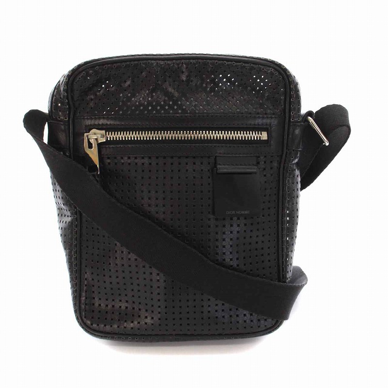 ディオールオム Dior HOMME パンチングレザー ショルダーバッグ  