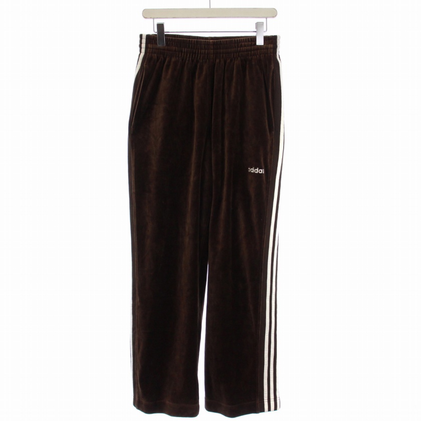 adidas originals トラックパンツ ベロア ロゴ刺繍 Lサイズ 大人気！】adidas 刺繍ロゴ ベロアトラックパンツ Lサイズ アディダス