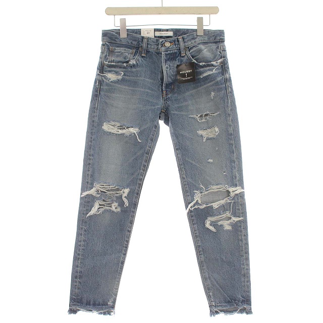 未使用品 マウジー moussy デニムパンツ ダメージ加工 テーパード  