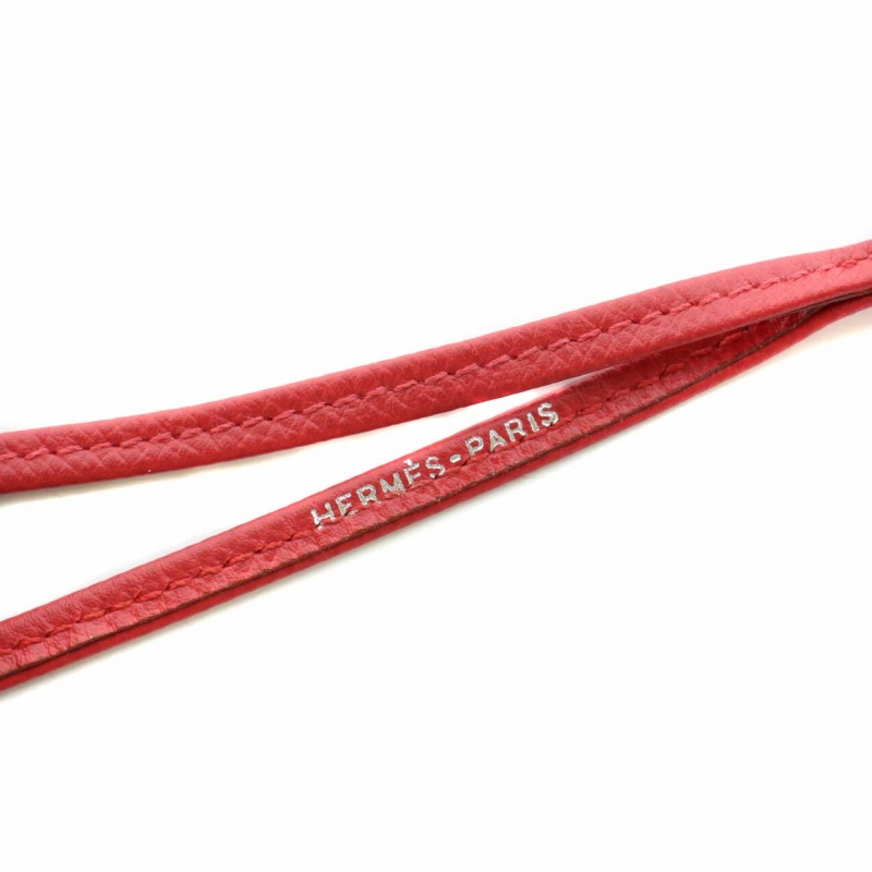 HERMES シフレ ドッグホイッスル 犬笛 レザー レッド シルバー HERMES