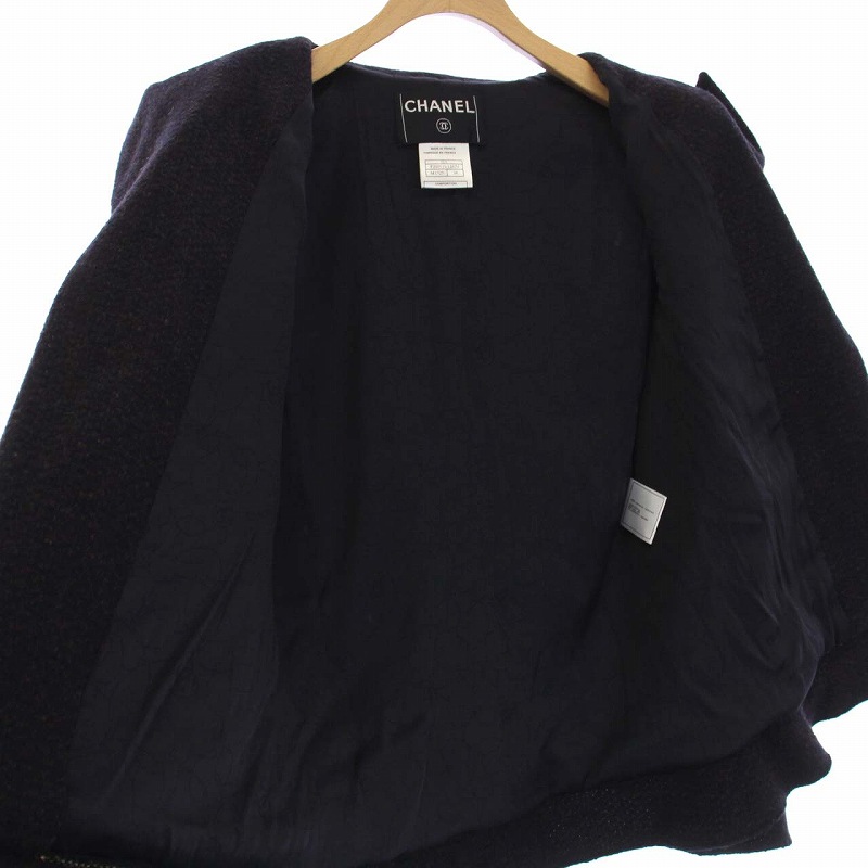シャネル CHANEL 02A ツイード テーラードジャケット トッパー 裏地  