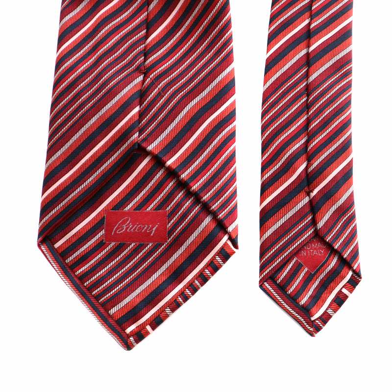 【新品】Brioni ブリオーニ ネクタイ ストライプ シルク100% レッド Brioni ブリオーニ ネクタイ ストライプ シルク100% レッド 赤