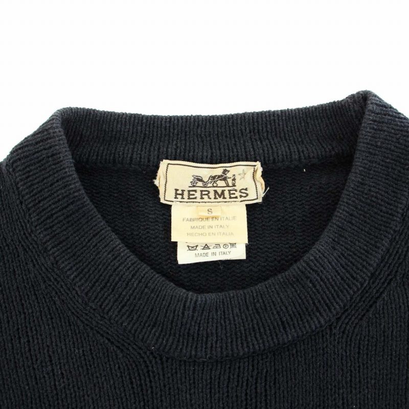 エルメス HERMES サマーニット セーター クルーネック 半袖 H柄 