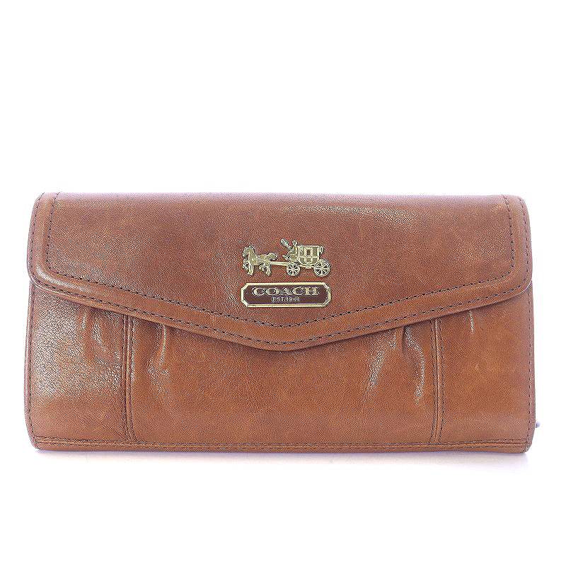 コーチ COACH 長財布 二つ折り 小銭入れ レザー ロゴ 茶 コーチ COACH 長財布 二つ折り 小銭入れ レザー ロゴ 茶