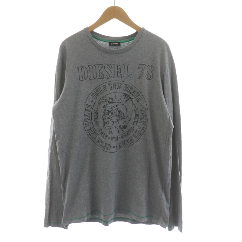 DIESEL 長袖Tシャツ グレー 新品】DIESEL ディーゼル 長袖ロンT メンズ