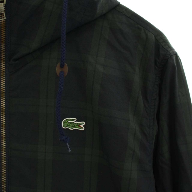ラコステ LACOSTE ジャケット パーカー ナイロン チェック ブラック 
