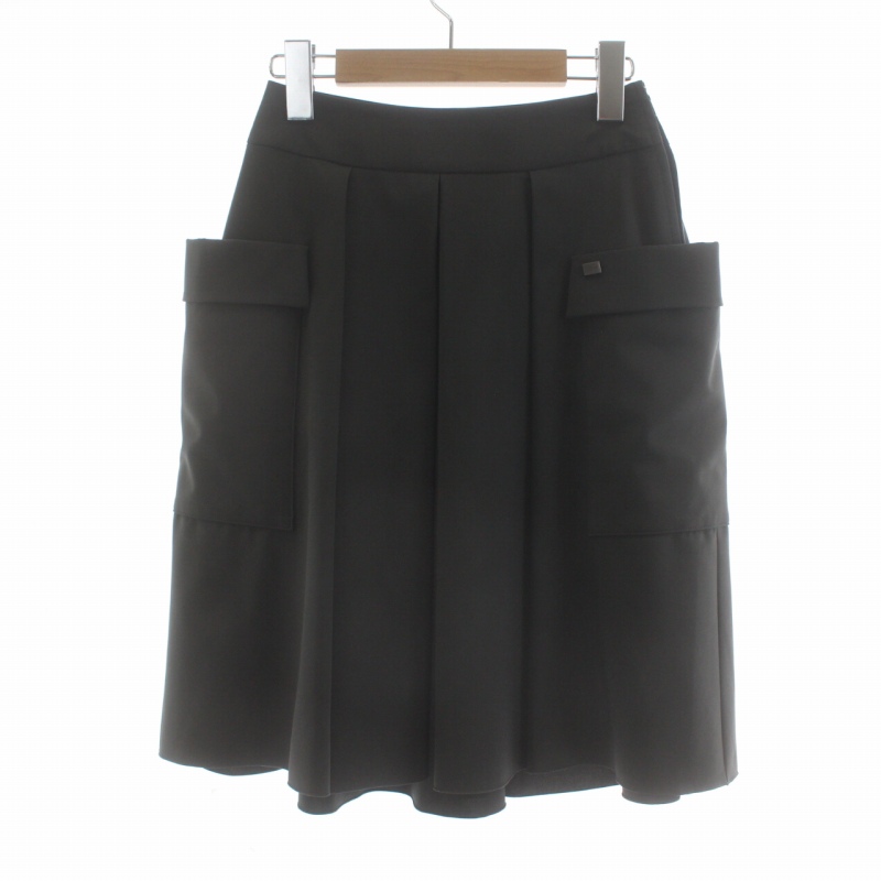 フォクシーニューヨーク イリプスフレアースカート ロング丈 38  