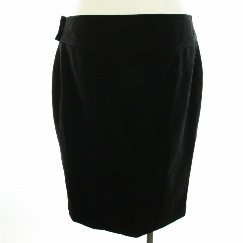 グッチ GUCCI タイトスカート ひざ丈 スリット 44 L 黒 ブラック  
