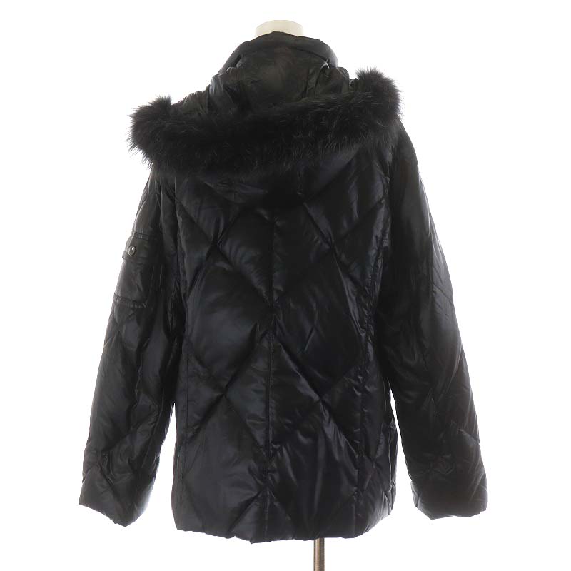 美品　バーバリーロンドン　ダウンジャケット　メガチェック　フォックスファー　黒 美品 バーバリーロンドン ダウンジャケット メガチェック